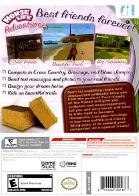 Horse Life Adventures box cover back